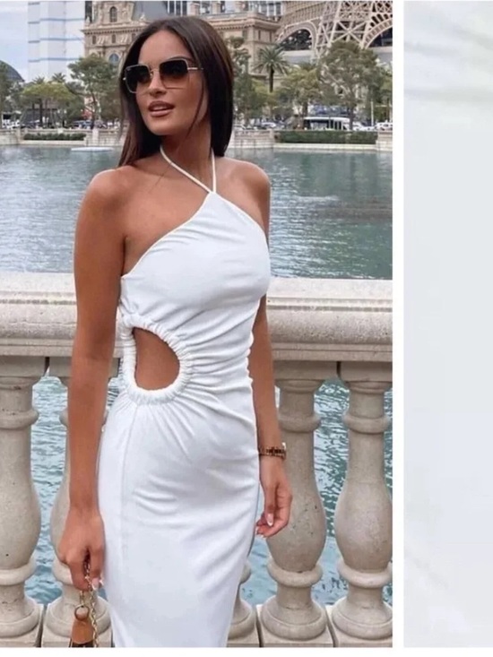 Zara Dresses & Skirts - NWT ZARA WOMEN'S CUT OUT HALTER DRESS WHITE SIZE S